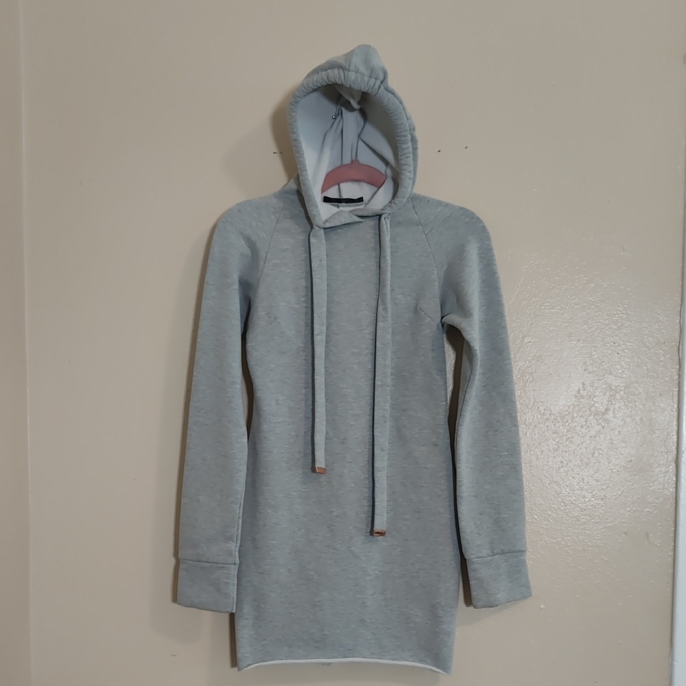 Écru Studios Cozy Gray Women's Hoodie Dress Size S